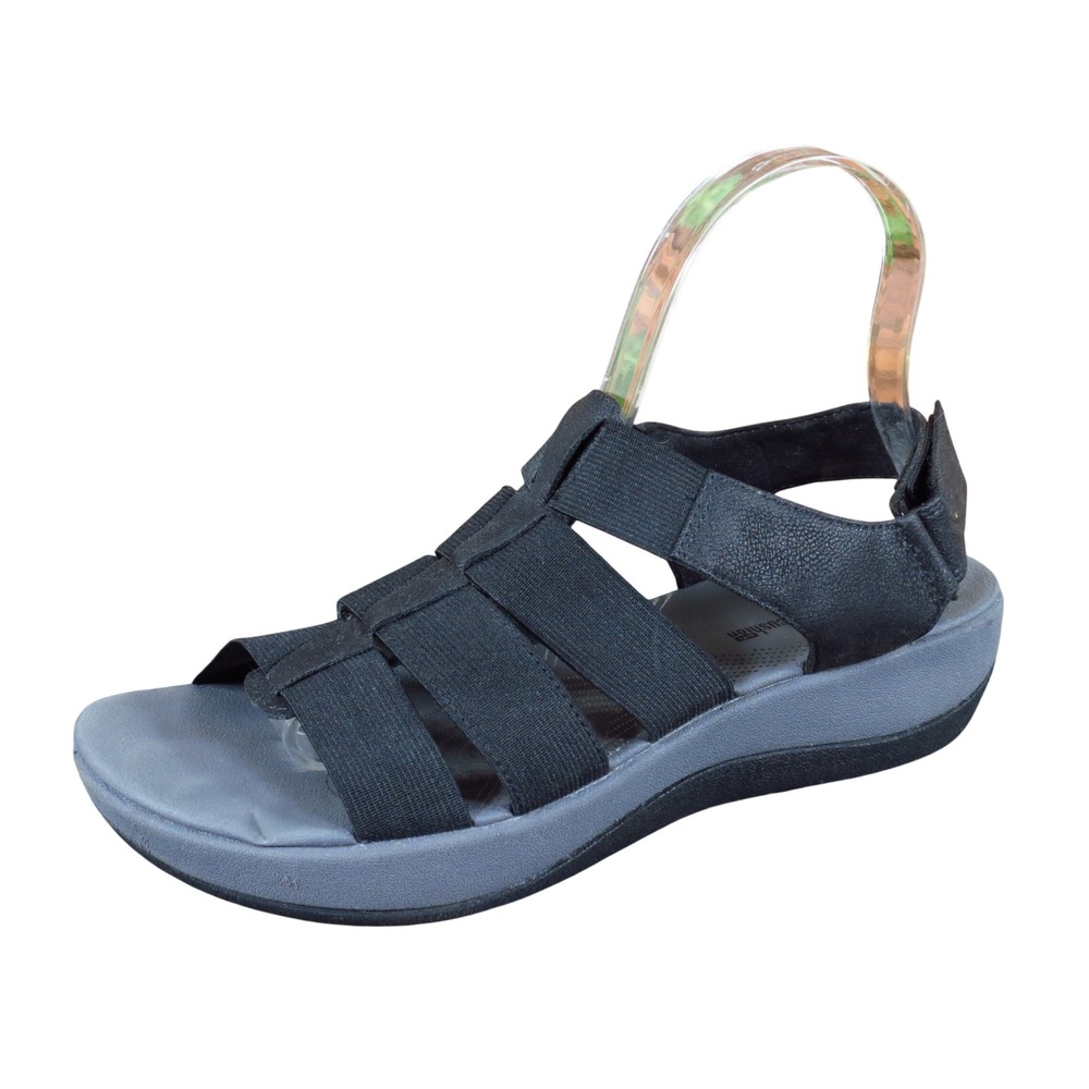 Clarks Arla Shaylie Womens Strappy Wedge Sandals Size 8 Walking Travel Black